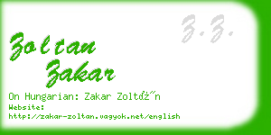 zoltan zakar business card